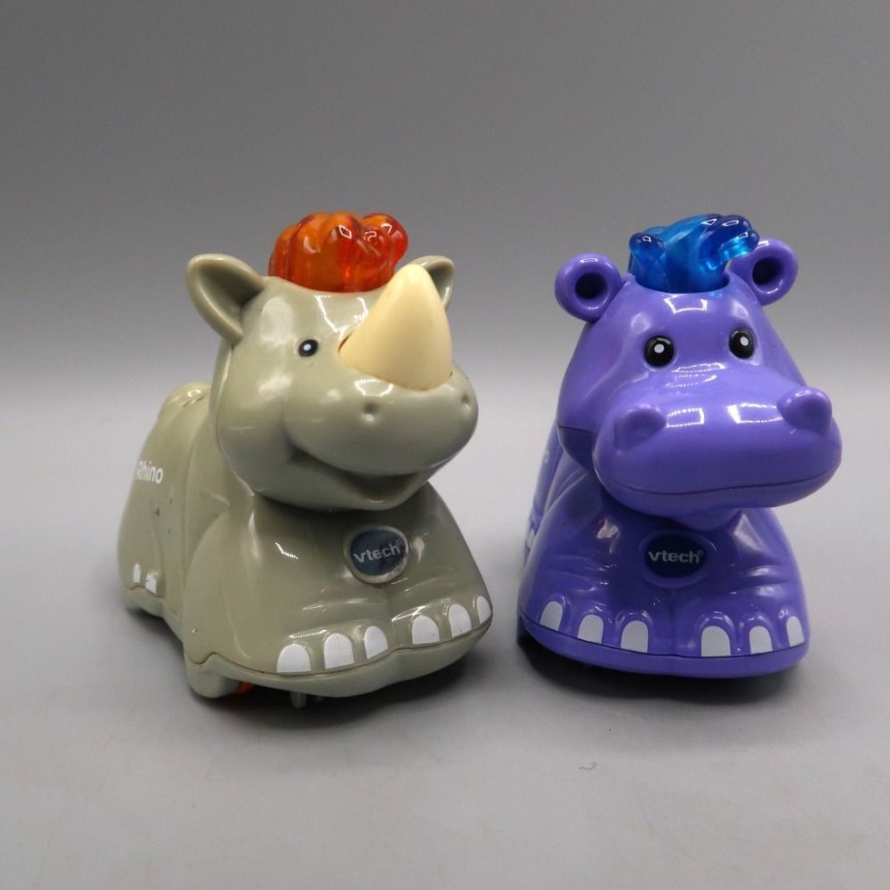 VTech Go! Go! Smart Wheels Hugh the Hippo & Rhino Zoo Animal Lights Sound